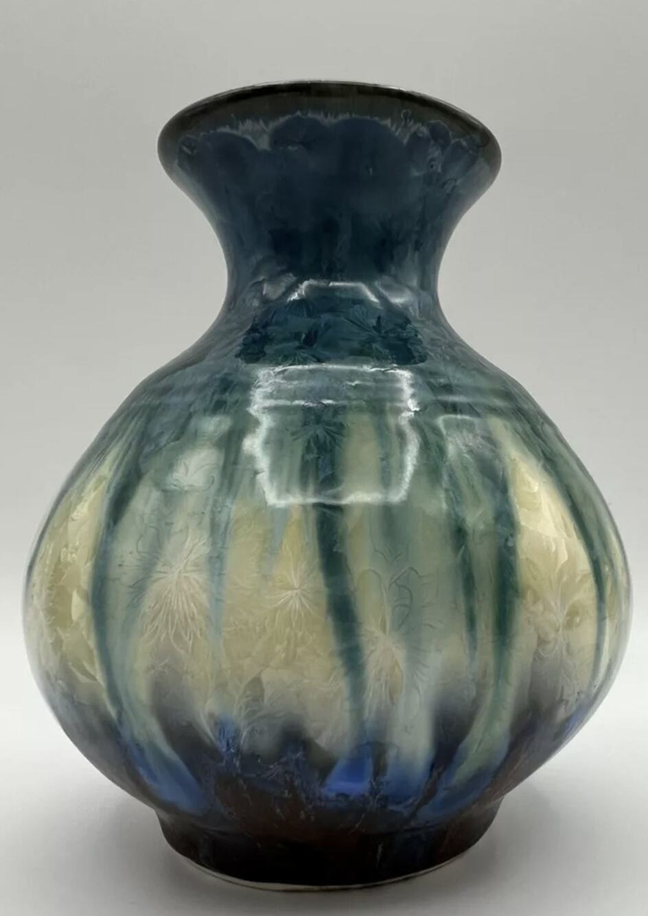 Bill Campbell Studio Art Pottery Crystalline Glazed Vase 5.5” Artist Signed